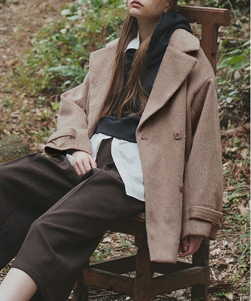 セール】シャギーコクーンミドルコート（ピーコート）｜ad thie