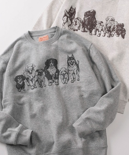 セール】【81】フロント＆バック イヌネコ BIGイラスト 裏起毛