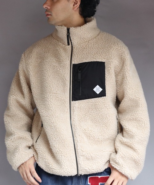 ８(eight)（エイト）の「ボアブルゾン（ブルゾン・メンズ・カーキ/ライトパープル/その他1/その他2/その他3/ベージュ/その他4/ホワイト/ダークグリーン・MEDIUM/X-LARGE/LARGE）」の3枚目の写真