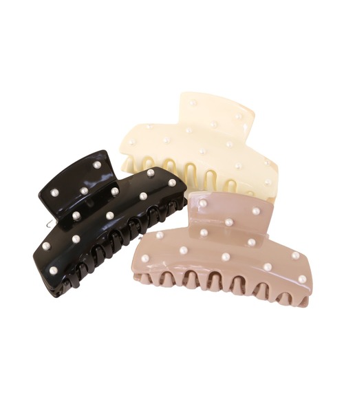 MIELI INVARIANT(ミエリインヴァリアント)の「Pearl Dot Hair Clip(バレッタ/ヘアクリップ・レディース・ブラック/アイボリー/グレイッシュベージュ・FREE)」の8枚目の写真