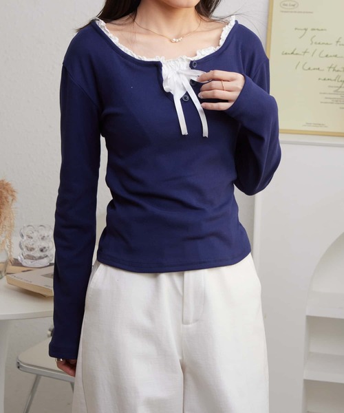 MORABITO 長袖シャツ リボン付き 長袖リボン付きブラウス EWB－386－11 ホワイト| 作業服