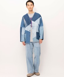 Johnbull（ジョンブル）の「【rebear by Johnbull】パッチワークノーカラージャケット（ノーカラージャケット）」