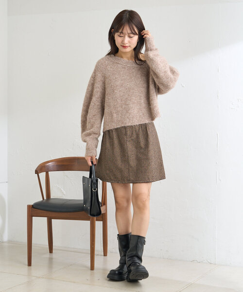 Kastane(カスタネ)の「*【前後2WAY/WEB限定】カーブスリーブメランジニット(ニット/セーター・レディース・アイボリー/ピンク/モカ/イエロー・FREE)」の22枚目の写真