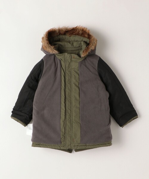 SHIPS Colors（シップス カラーズ）の「SHIPS Colors:〈手洗い可能〉 パディング モッズ コート (90~140cm)（モッズコート・キッズ・オリーブ/ブルー・100/110/120/130/140/90）」の6枚目の写真