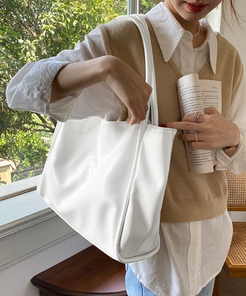 Miniministore(ミニミニストア)の「トートバッグ レディース 大容量 PU(トートバッグ・レディース・ブラック/ホワイト/ライトグリーン/ダークブラウン・FREE)」の1枚目の写真