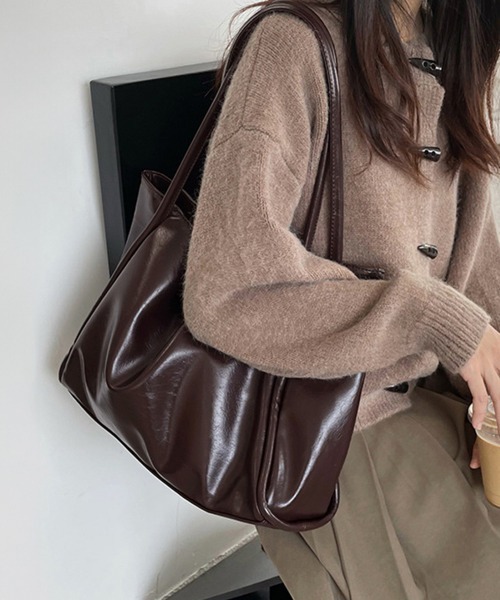 Miniministore(ミニミニストア)の「トートバッグ レディース 大容量 PU(トートバッグ・レディース・ブラック/ホワイト/ライトグリーン/ダークブラウン・FREE)」の5枚目の写真