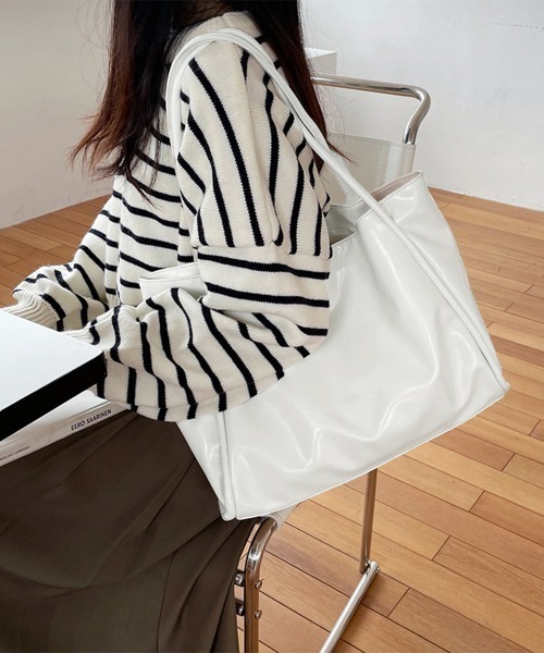 Miniministore(ミニミニストア)の「トートバッグ レディース 大容量 PU(トートバッグ・レディース・ブラック/ホワイト/ライトグリーン/ダークブラウン・FREE)」の8枚目の写真