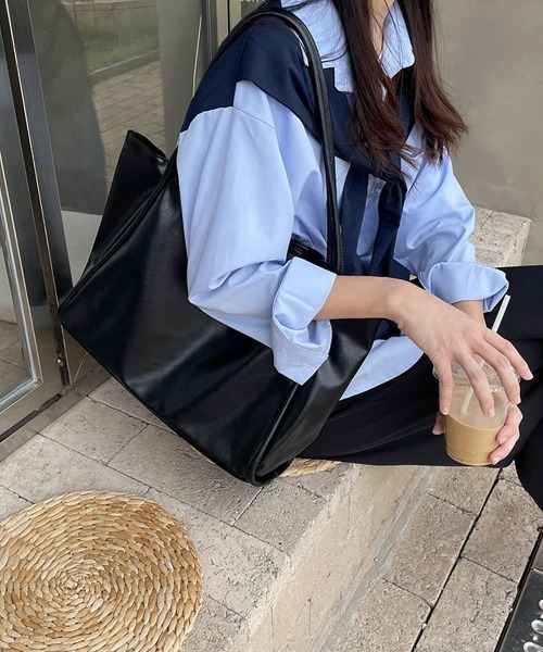 Miniministore(ミニミニストア)の「トートバッグ レディース 大容量 PU(トートバッグ・レディース・ブラック/ホワイト/ライトグリーン/ダークブラウン・FREE)」の14枚目の写真