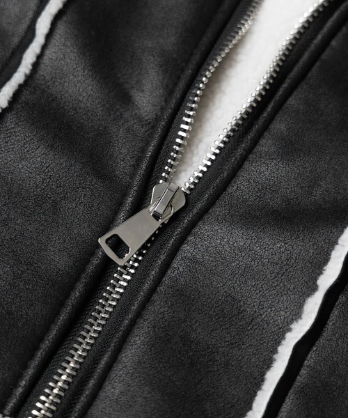 【 ２color 】スタンドカラーソフトライトムートンジャケット ／ stand collar soft light mouton jacket（ムートンコート）｜me+em select（ミームセレクト）