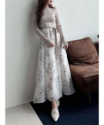 MERCURYDUO | フラワードッキングロングスリーブワンピース(ワンピース)