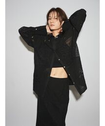 【Htage】エンブロイダリーパッチワークレースシャツ