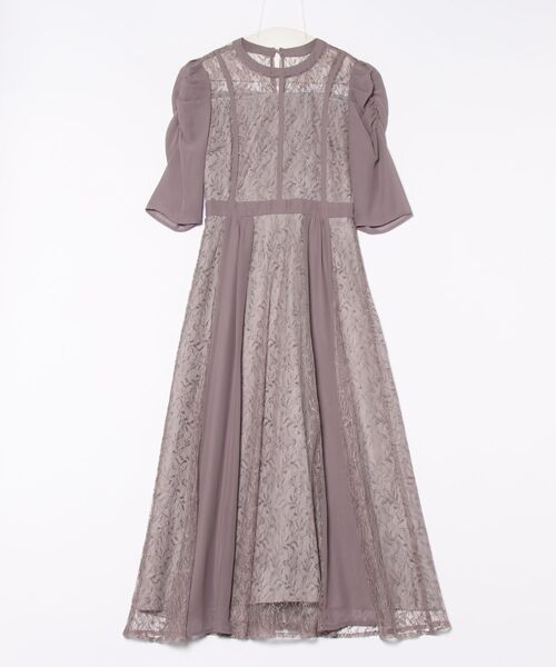 Select Shop シフォン切替レースドレス モーヴ/M｜結婚式