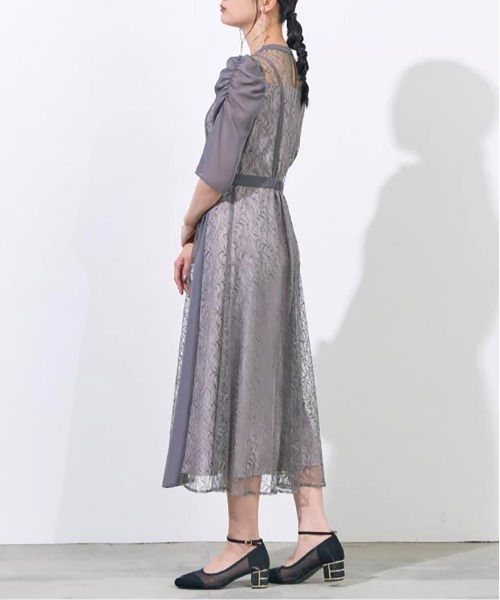 SETUP7(セットアップセブン)の「【metoi】シフォン切り替えレースドレス 結婚式 二次会 パーティー フォーマル オケージョン(ドレス・レディース・ネイビー/グレー/ライトブルー/ブラック/パープル系その他・S/M/L)」の13枚目の写真