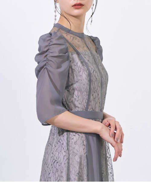 SETUP7(セットアップセブン)の「【metoi】シフォン切り替えレースドレス 結婚式 二次会 パーティー フォーマル オケージョン(ドレス・レディース・ネイビー/グレー/ライトブルー/ブラック/パープル系その他・S/M/L)」の11枚目の写真