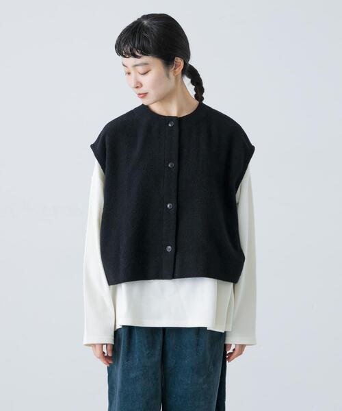 KAGURE かぐれ 2024AW ナッピングウール2WAYベスト かぐれ（カグレ）の「ナッピングウール2WAYベスト（ベスト）」 - WEAR