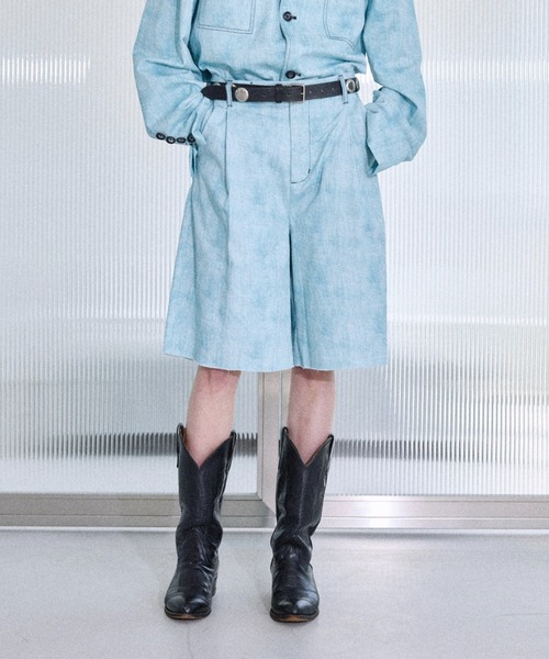 seyto(セイト)の「Scratch pattern wide harf pants / スクラッチパターンプリントワイドハーフパンツ(その他パンツ・メンズ・ブルー/ブラック・0/3/2/1)」の10枚目の写真