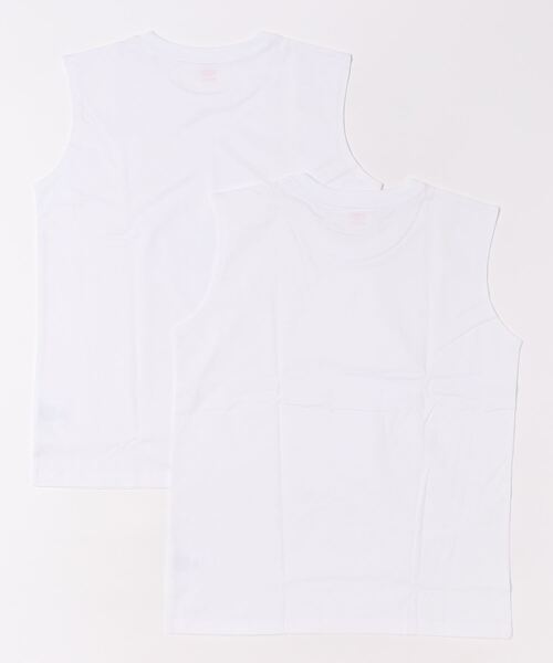 UNIVERSAL OVERALL(ユニバーサルオーバーオール)の「WIDE HEAVY 2P PACKS NO SLEEVE TEE / 2枚セット パックTシャツ(Tシャツ/カットソー・メンズ・ブラック/ホワイト・M/L/S)」の8枚目の写真