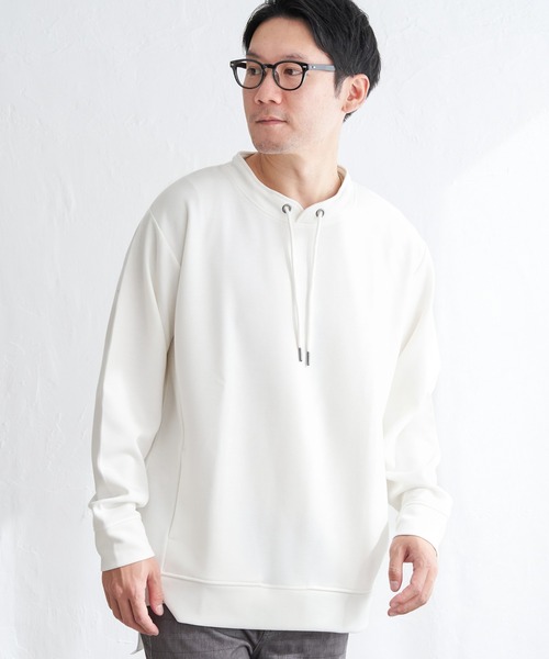 ikka（イッカ）の「【抗菌防臭／吸水速乾】GOKU楽ダンボールルーイカラー（スウェット・メンズ・エメラルドブルー/ホワイト/グレー/ネイビー・XL/L/M/S）」の7枚目の写真