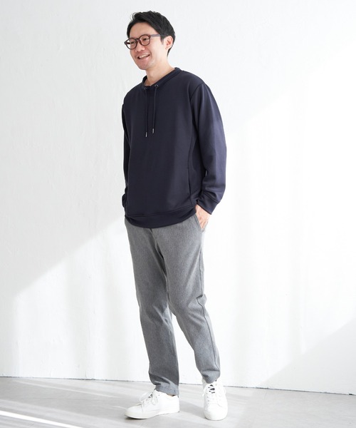 ikka（イッカ）の「【抗菌防臭／吸水速乾】GOKU楽ダンボールルーイカラー（スウェット・メンズ・エメラルドブルー/ホワイト/グレー/ネイビー・XL/L/M/S）」の9枚目の写真