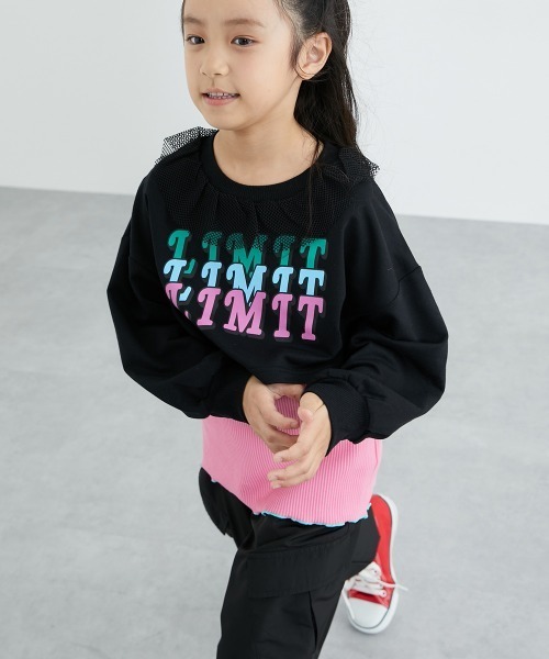 DOUBLE STANDARD CLOTHING フリルスウェット セール】重ね着風ショート丈フリルトレーナー（女の子