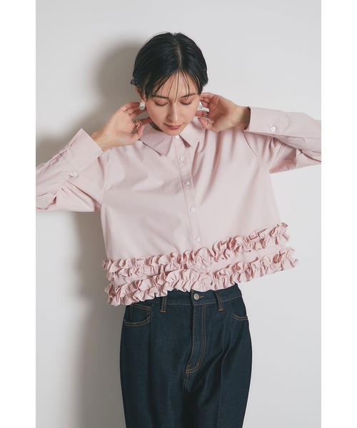 &. NOSTALGIA(アンドドットノスタルジア)の「裾フリルブラウス(シャツ/ブラウス・レディース・ホワイト/ピンク/ブラウン/ネイビー/ライトブルー・M)」の11枚目の写真