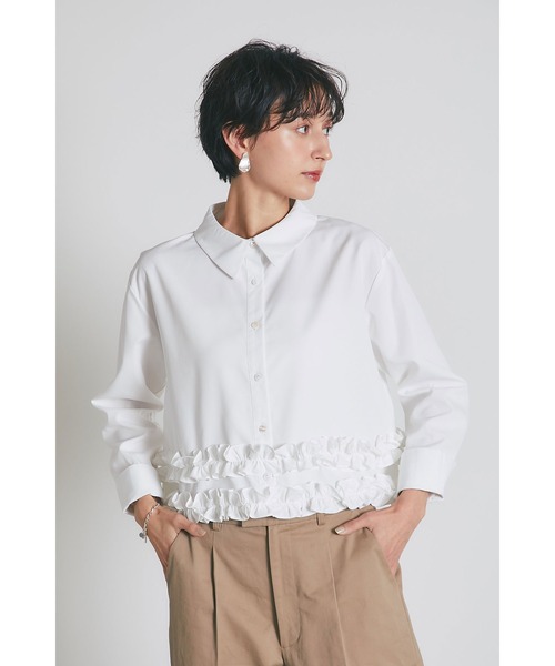 &. NOSTALGIA(アンドドットノスタルジア)の「裾フリルブラウス(シャツ/ブラウス・レディース・ホワイト/ピンク/ブラウン/ネイビー/ライトブルー・M)」の18枚目の写真