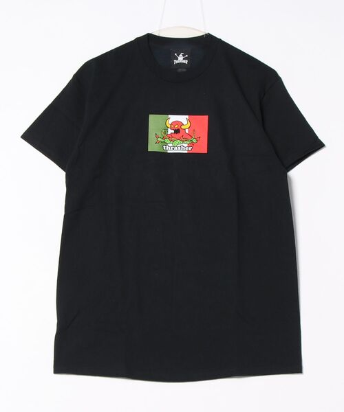 TOY MACHINE HECHO S/S T-SHIRTS/スラッシャーボックスシルエット前面プリント半袖Tシャツ（Tシャツ/カットソー）｜THRASHER（スラッシャー）