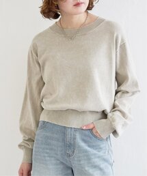 ストーンウォッシュプルオーバーニット