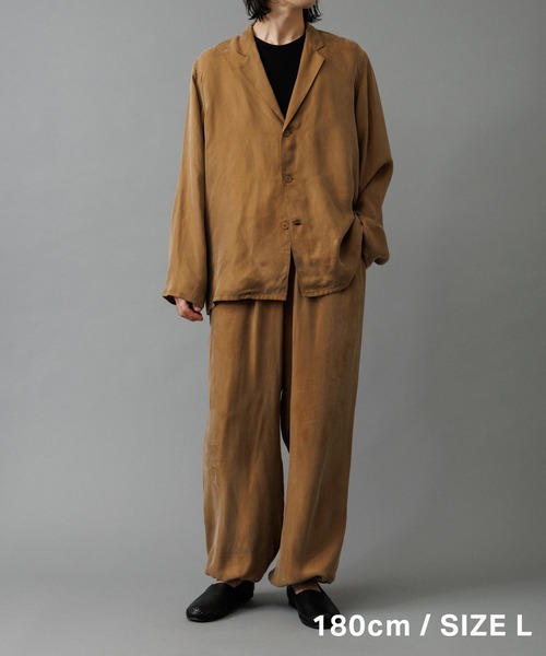 ADAM ET ROPE'（アダムエロペ）の「キュプラビスコース ワイドイージーパンツ  / セットアップ対応（その他パンツ・メンズ・イエロー系その他3/カーキ/スミクロ・M/L）」の7枚目の写真