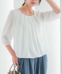 フロントタックシフォンブラウス