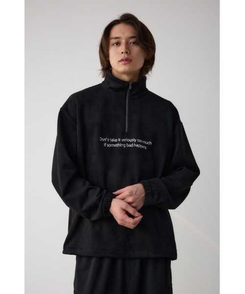 AZUL by moussy(アズールバイマウジー)の「フェイクスウェードハーフジッププルオーバー(スウェット・レディース・グレー/ブラック/ホワイト・MEDIUM/LARGE)」の7枚目の写真
