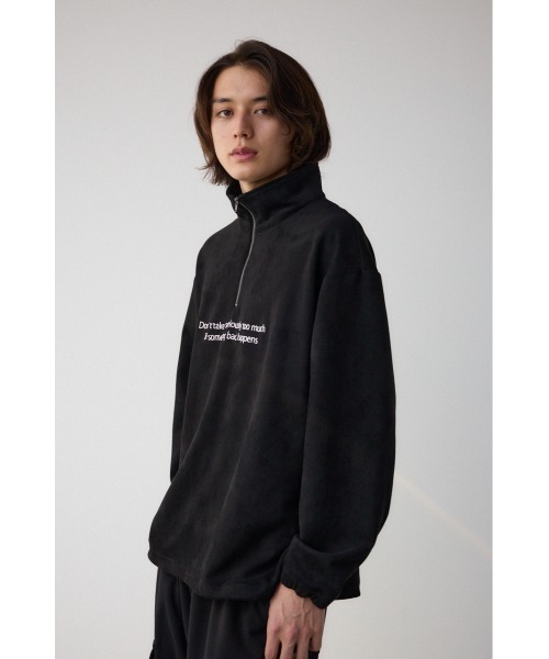 AZUL by moussy(アズールバイマウジー)の「フェイクスウェードハーフジッププルオーバー(スウェット・レディース・グレー/ブラック/ホワイト・MEDIUM/LARGE)」の8枚目の写真
