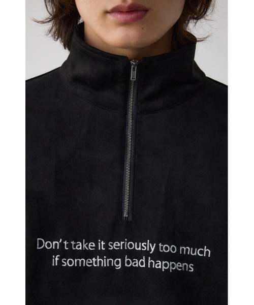 AZUL by moussy(アズールバイマウジー)の「フェイクスウェードハーフジッププルオーバー(スウェット・レディース・グレー/ブラック/ホワイト・MEDIUM/LARGE)」の13枚目の写真