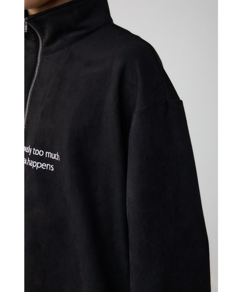 AZUL by moussy(アズールバイマウジー)の「フェイクスウェードハーフジッププルオーバー(スウェット・レディース・グレー/ブラック/ホワイト・MEDIUM/LARGE)」の14枚目の写真