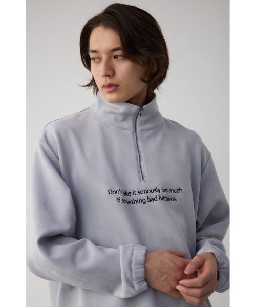 AZUL by moussy(アズールバイマウジー)の「フェイクスウェードハーフジッププルオーバー(スウェット・レディース・グレー/ブラック/ホワイト・MEDIUM/LARGE)」の19枚目の写真