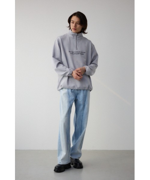AZUL by moussy(アズールバイマウジー)の「フェイクスウェードハーフジッププルオーバー(スウェット・レディース・グレー/ブラック/ホワイト・MEDIUM/LARGE)」の21枚目の写真