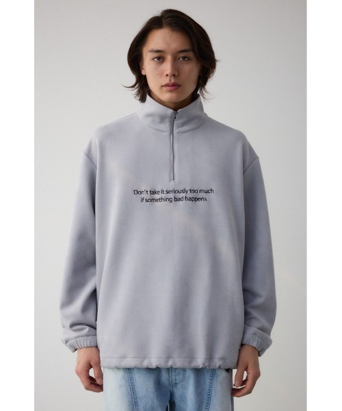 AZUL by moussy(アズールバイマウジー)の「フェイクスウェードハーフジッププルオーバー(スウェット・レディース・グレー/ブラック/ホワイト・MEDIUM/LARGE)」の22枚目の写真
