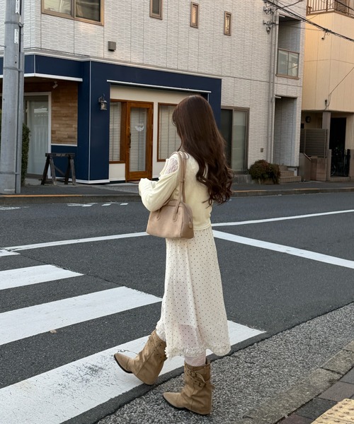 mellowneon（メロウネオン）の「ドレープリボントップス/シアーベロア（Tシャツ/カットソー・レディース・アイボリー/チャコールグレー/ピンク/ミント/イエロー・FREE）」の18枚目の写真