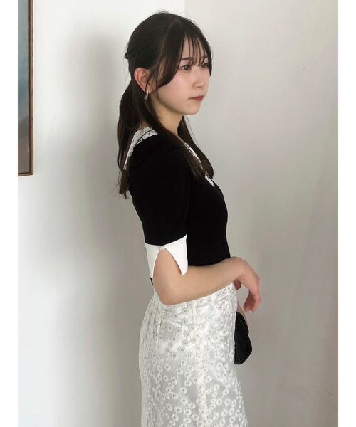 dazzlin（ダズリン）の「デコラカラータックトップス（ニット/セーター・レディース・ブラック/オフホワイト/その他1・FREE）」の5枚目の写真