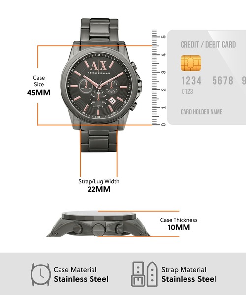 ARMANI EXCHANGE(アルマーニエクスチェンジ)の「アルマーニ・エクスチェンジ 腕時計 メンズ アナログ ステンレス AX2086(アナログ腕時計・メンズ・シルバー・FREE)」の4枚目の写真