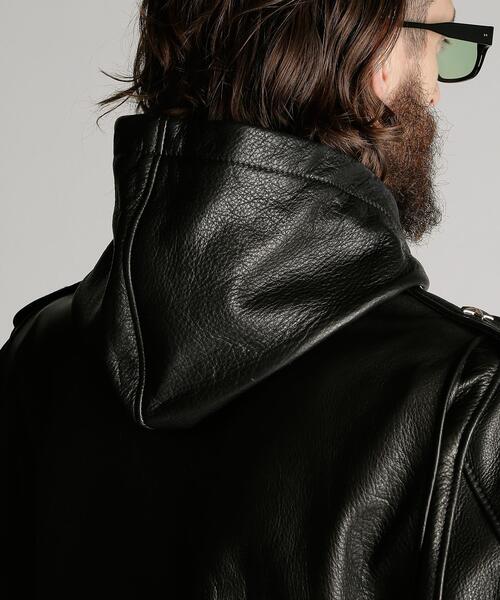 Schott（ショット）の「Schott/ショット/503HDT HOODED ONESTAR/フード ワンスターライダース（ライダースジャケット・メンズ・ブラック・36/42/38/40/44）」の12枚目の写真