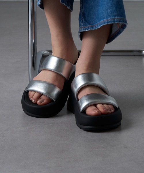 MOHI（モヒ）の「【MOHI】厚底サンダル GU3-23-038-PU（サンダル・レディース・ホワイト/シルバー/ブラック・38/36/37/39）」の7枚目の写真