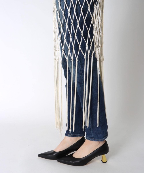 Three Four Time（ｽﾘｰﾌｫｰﾀｲﾑ）の「マクラメレイヤードスカート（スカート・レディース・オフホワイト/ブラック・FREE）」の17枚目の写真