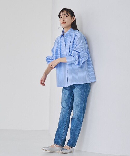 RONEL(ロネル)の「ストライプティアードブラウス(シャツ/ブラウス・レディース・モカ/ライトブルー・S/M/L)」の13枚目の写真