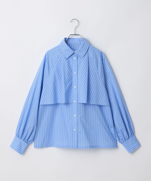 RONEL(ロネル)の「ストライプティアードブラウス(シャツ/ブラウス・レディース・モカ/ライトブルー・S/M/L)」の15枚目の写真