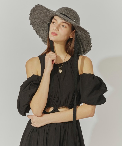 f*a様 シャポードオー Chapeau d' O PaperBraid Capeline Logo | 56cm(56) BLACK (01