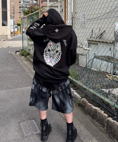 セール】『REFLEM/レフレム』ホログラムプリントZIPパーカー/ジップ