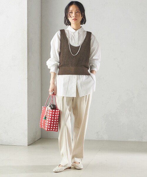 SHIPS(シップス)の「【SHIPS別注】UHURU:巾着付き バスケット バッグ S(トートバッグ・レディース・レッド/ブルー・ONE SIZE)」の5枚目の写真