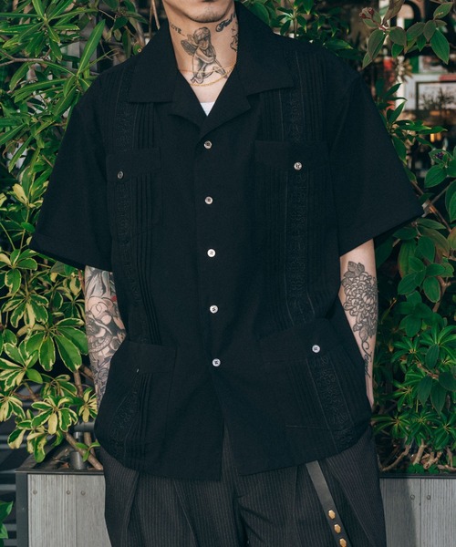 Subciety(サブサエティ)の「Cuba shirt(シャツ/ブラウス・メンズ・ブラック/ホワイト・X-LARGE/LARGE/MEDIUM/SMALL)」の1枚目の写真