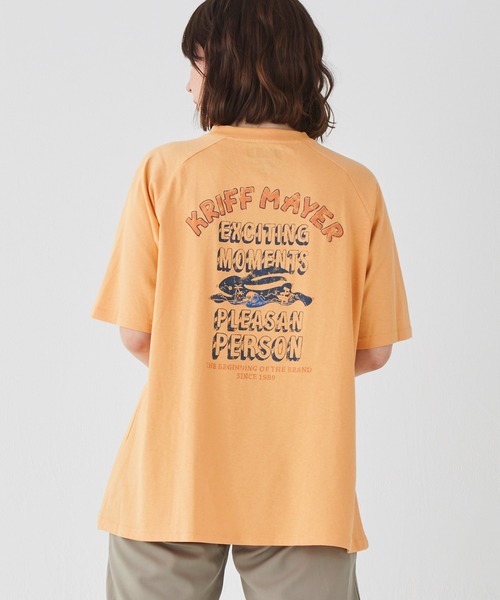 KRIFF MAYER Lady's Collection（クリフメイヤーレディースコレクション）の「【汗染み防止･撥水防汚･速乾･接触冷感】ウェットプロテクトゆるT(ラビット)（Tシャツ/カットソー・レディース・カラフル/チャコール/ライトグリーン/オレンジ/オフホワイト/グレー/パープル・MEDIUM/LARGE）」の6枚目の写真